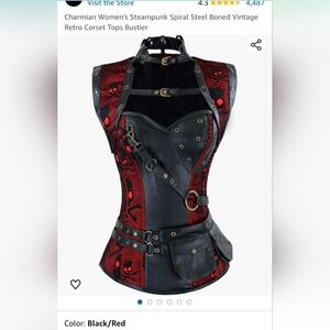 Charmian Women's Steampunk Spiral Steel Boned Vintage Retro Corset Top/Bustier